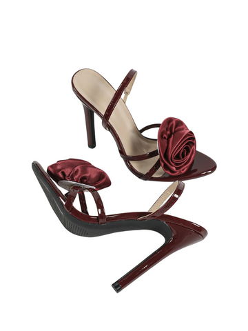 Dora Slingback Heels with Satin Rose