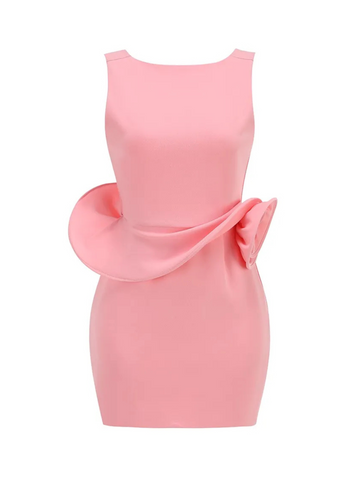 June Sculptural Backless Mini Dress