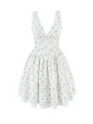Rosalynn Lace-Trimmed Mini Dress