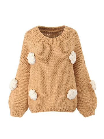 Ahtziri Chunky Floral Knit Sweater