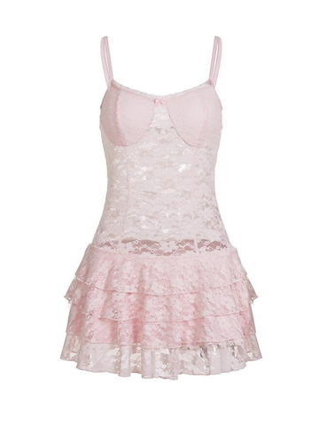 Cailyn Lace Ruffle Mini Dress