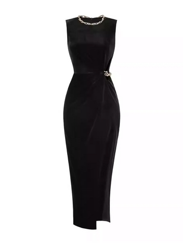 Niylah Pearl Velvet Maxi Dress