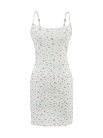 Nika Floral Ribbed Knit Mini Dress