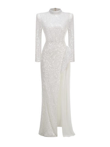 Skylar Sequin Long Sleeve Maxi Dress