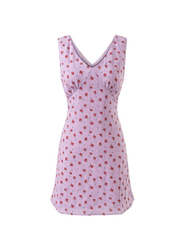 Rachel Rose Print Sleeveless Mini Dress