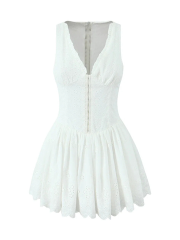 Fraidy Embroidered Lace Mini Dress