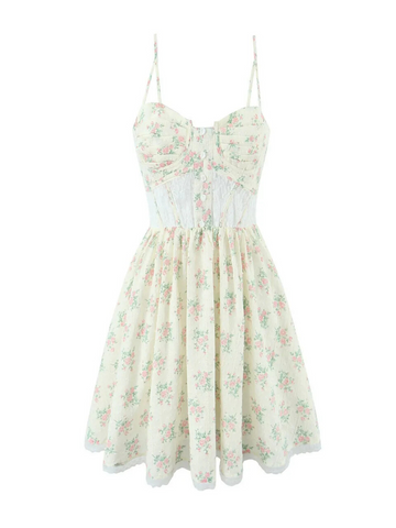 Elaine Lace Corset Floral Mini Dress