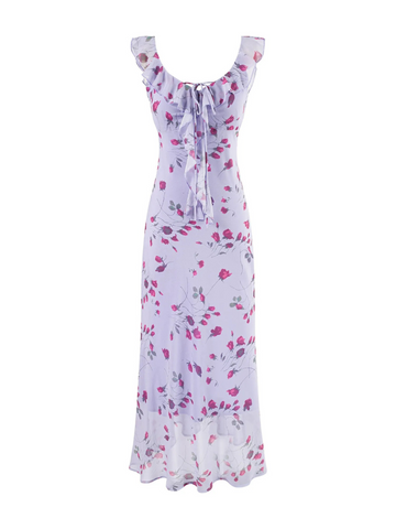 Sara Ruffle Tie-Front Floral Maxi Dress