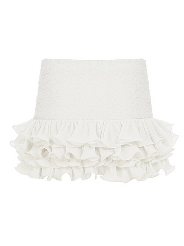Neila Smocked Pleated Mini Skirt