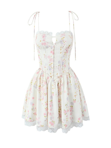 Trista Floral Lace Mini Dress