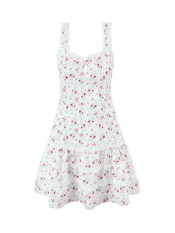 Navia Ruffle Lace Mini Dress