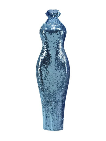 Cheyenne Halter Sequin Midi Dress