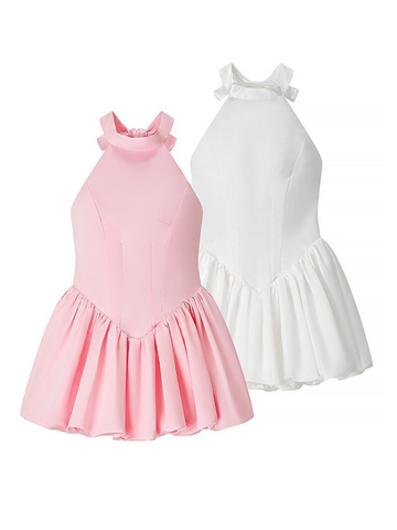 Mecca Bow Halter Mini Dress