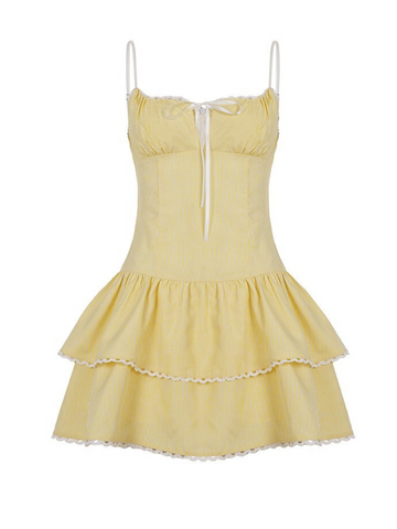 Analee Gingham Ruffle Mini Dress