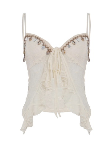 Chizaram Sequin Ruffle Crop Top