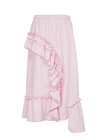 Lynlee Asymmetric Ruffle Maxi Skirt