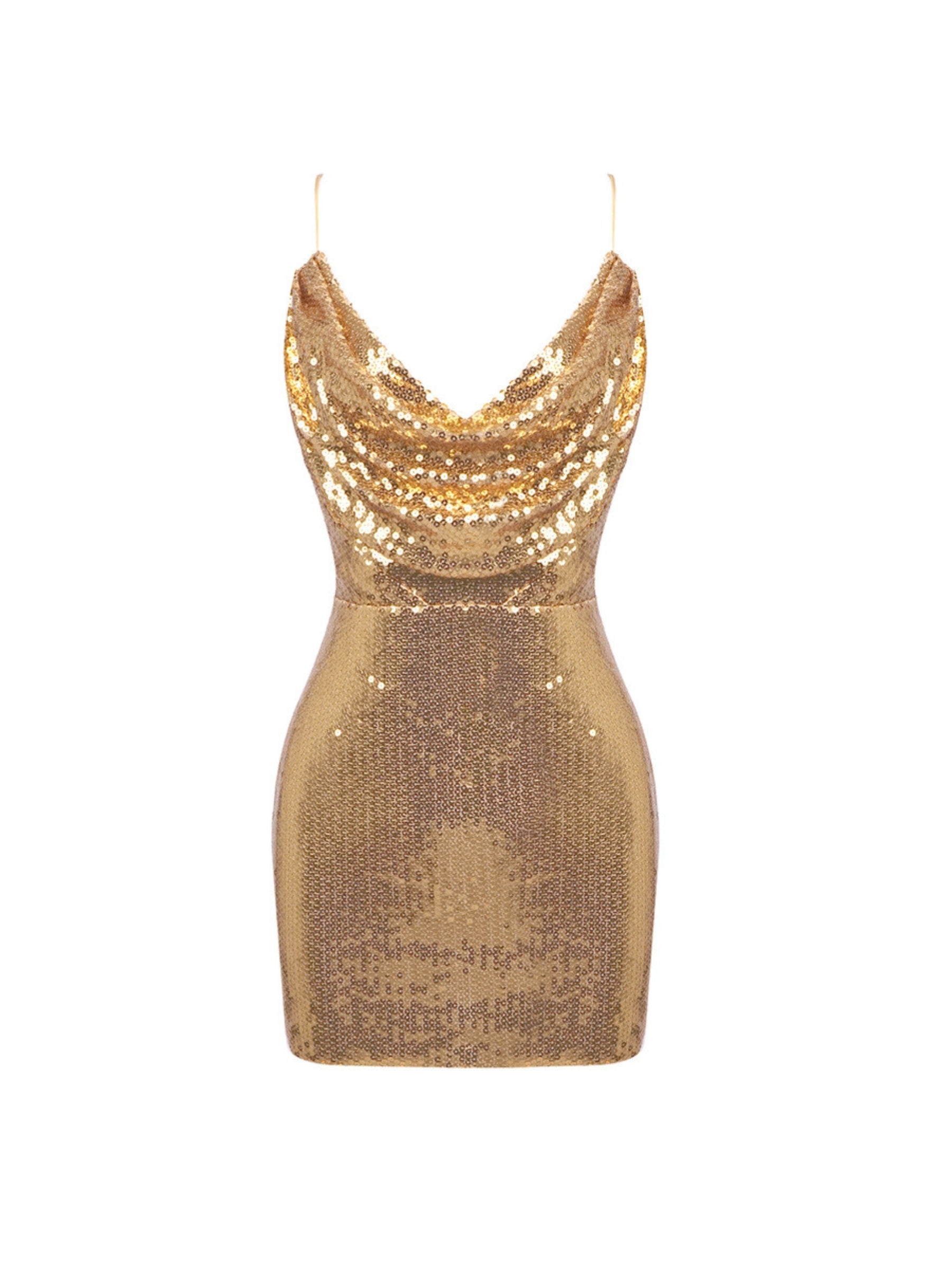 Joud Gold Sequin Mini Dress Joud Gold Sequin Mini Dress