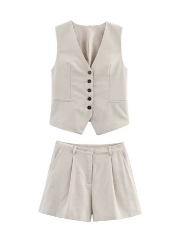 Aniylah V-Neck Short Set