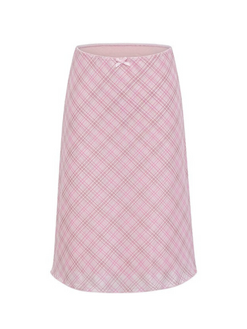 Bree Pink Plaid Midi Skirt