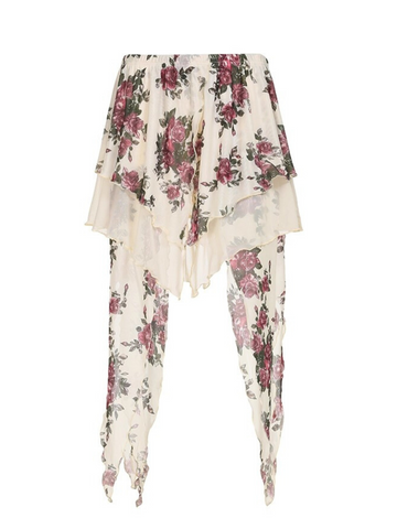 Kit Rose Print Asymmetric Skirt
