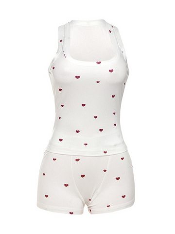 Daysi Heart Print Lounge Set