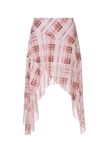 Angelique Asymmetric Plaid Skirt