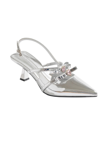 Eeva Slingback Heels with Rhinestone Bows