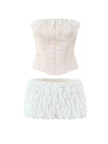 Scarlett Lace Bustier Short Set