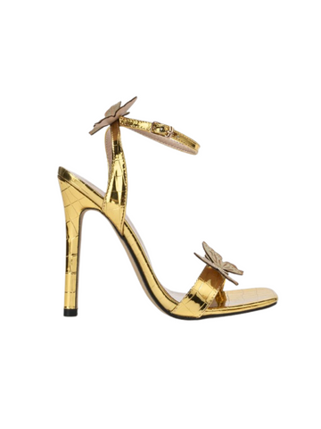 Aavya Gold Butterfly Stiletto Heels
