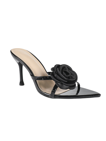 Rhonda Black Rose Mules