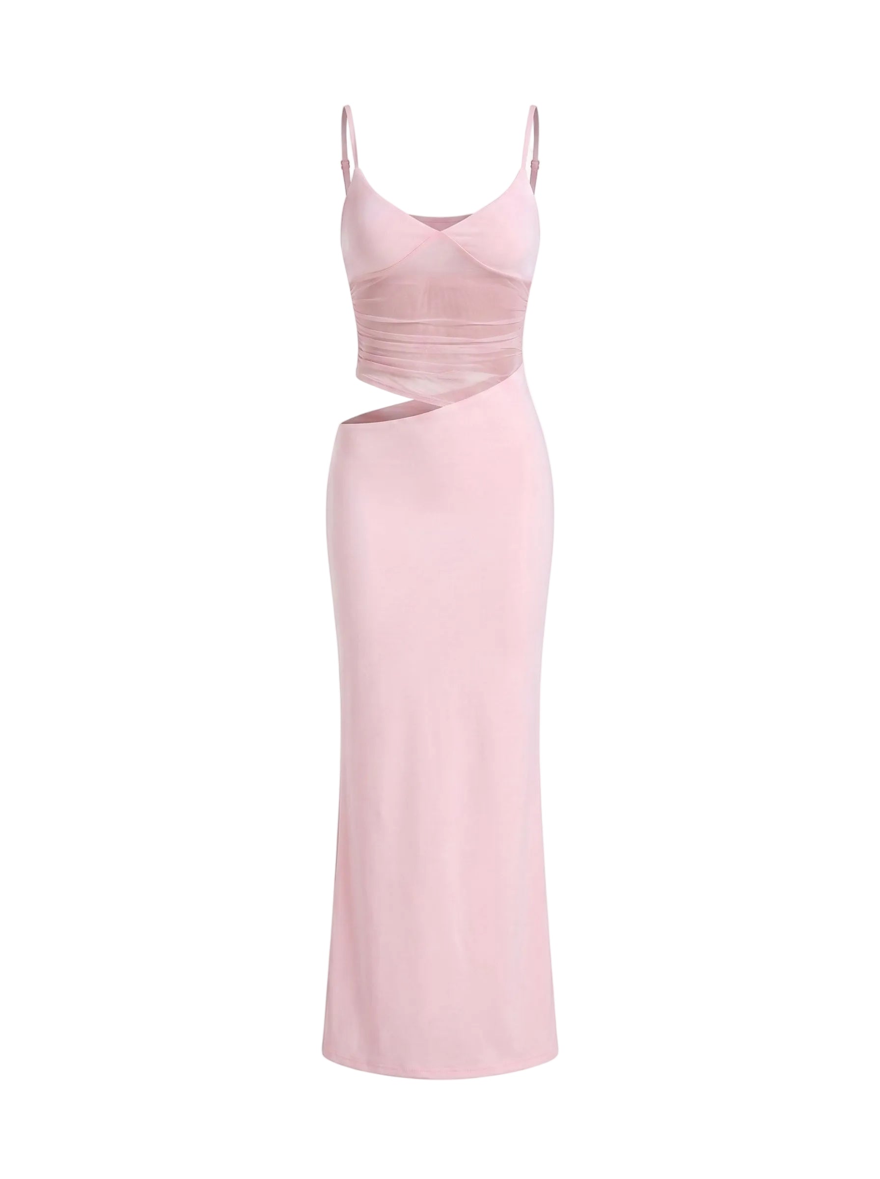 pink mesh cut out dress Cut Out Lace Up Mesh Dress  Parthea Fashion