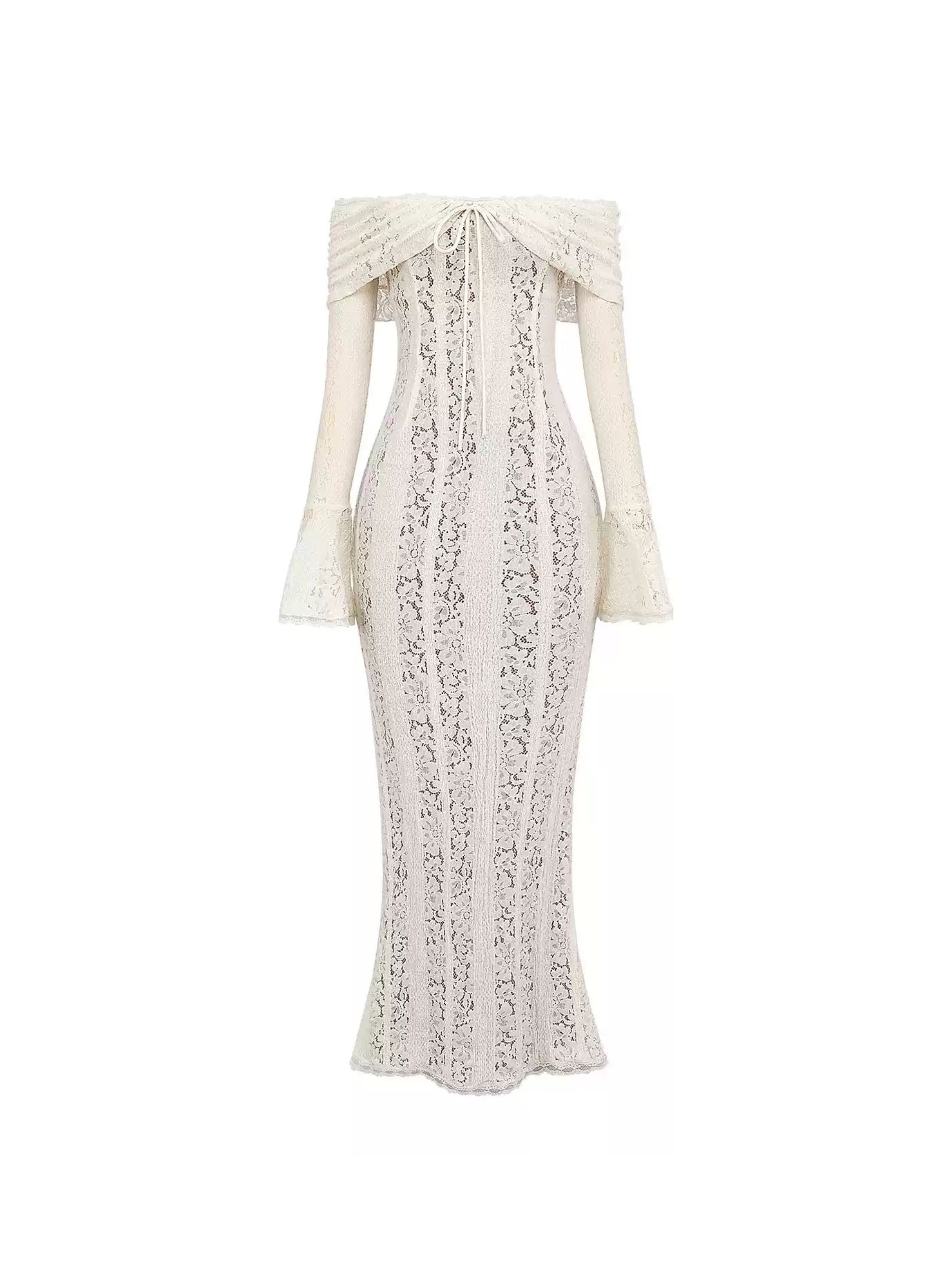 Angelee Off-Shoulder Long Lace Dress Angelee Off-Shoulder Long Lace Dress
