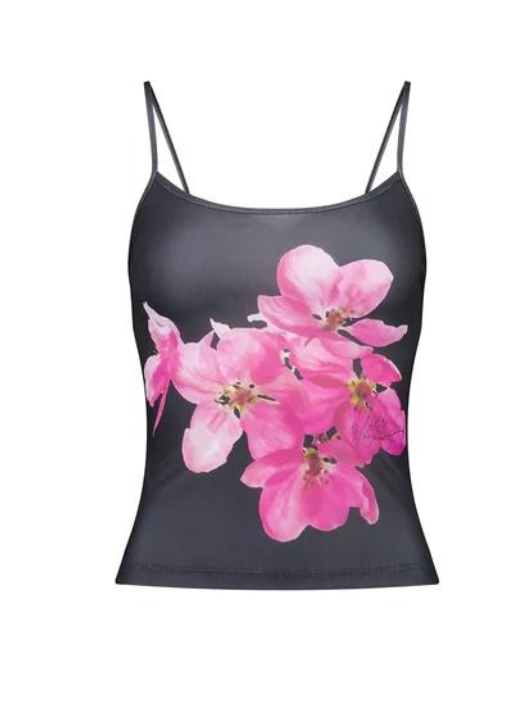 Nessa Floral Print Tank Top in Black