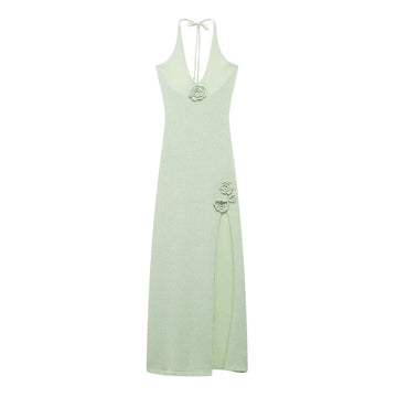 Collins Light Knitted Halter Midi Dress