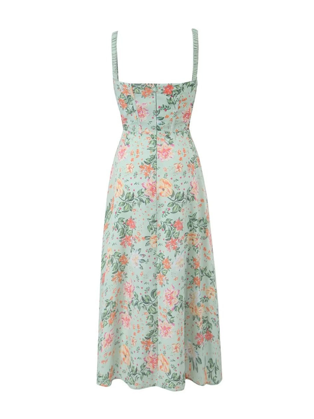 Deisy Floral Midi Dress in Green