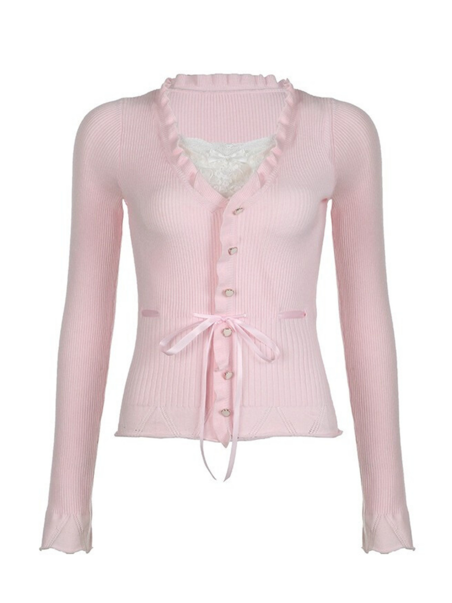 Aziyah Lace V-Neck Knit Top