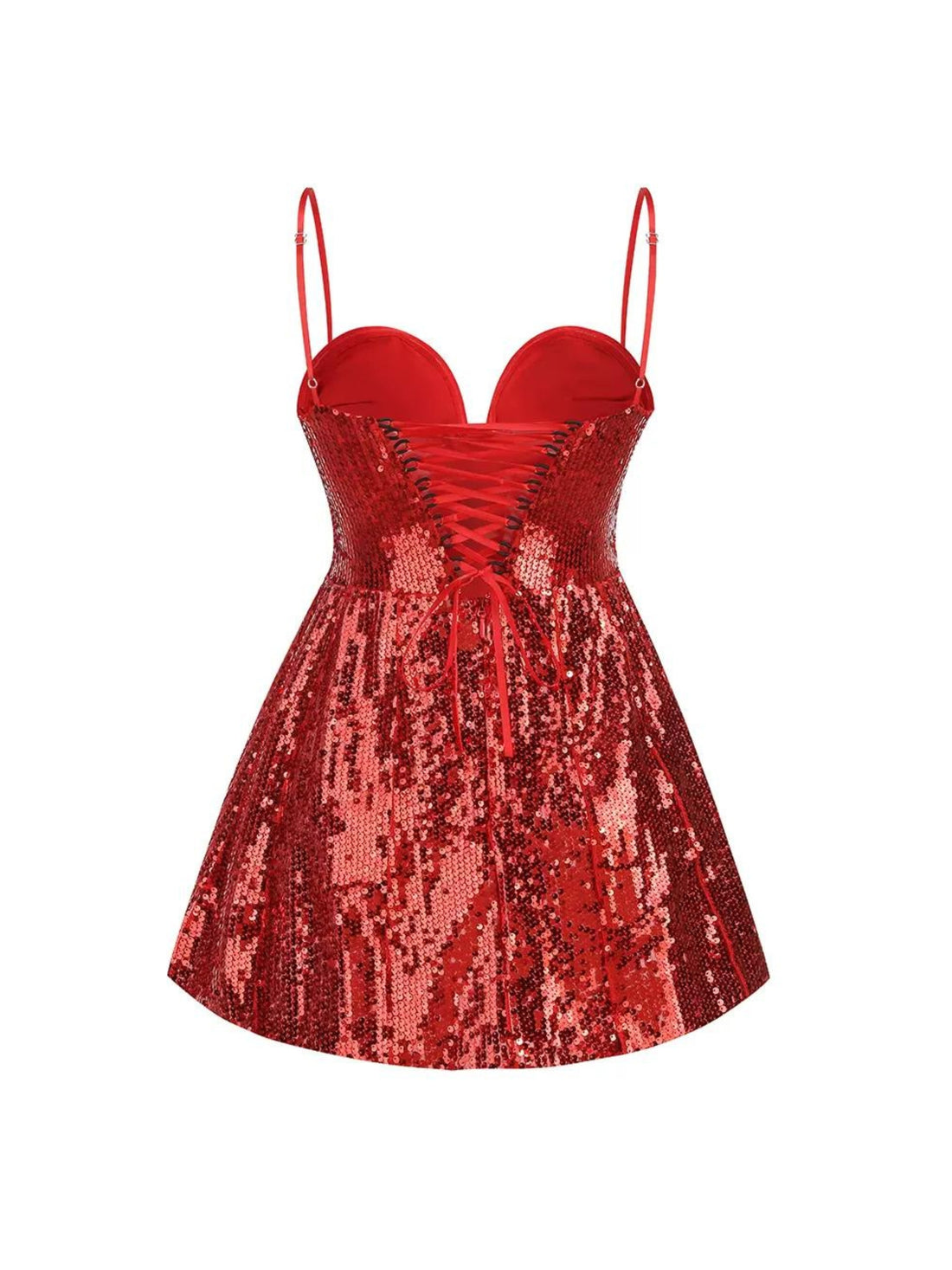 Nellie Sequin Mini Dress in Red