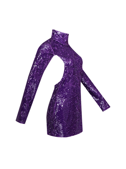 7000059 Purple Embroidered Sequins Evening Dresses main image 1