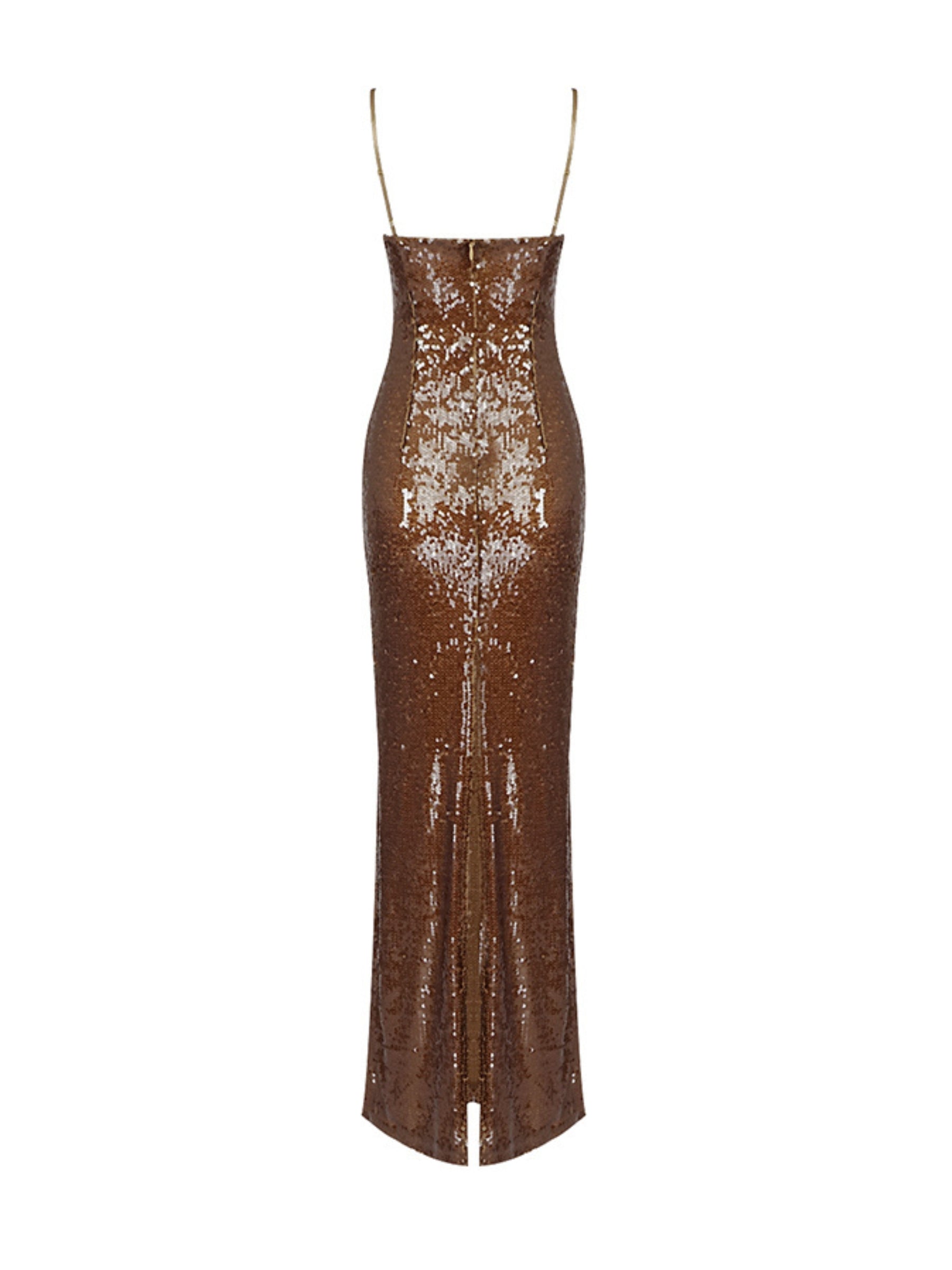 Cordelia Sequin Maxi Dress in Brown Cordelia Sequin Maxi Dress in Brown