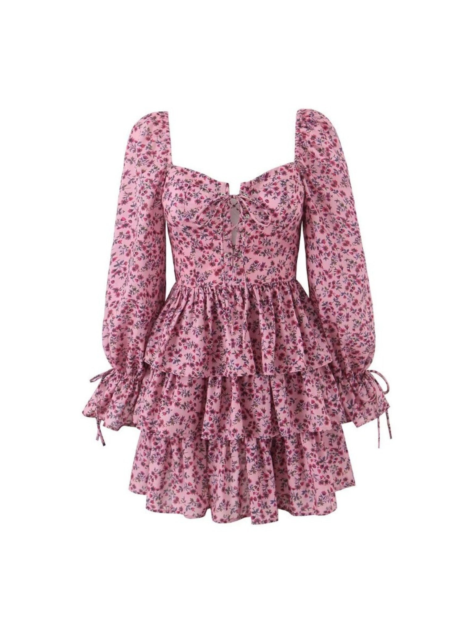 Salma Floral Mini Dress in Pink