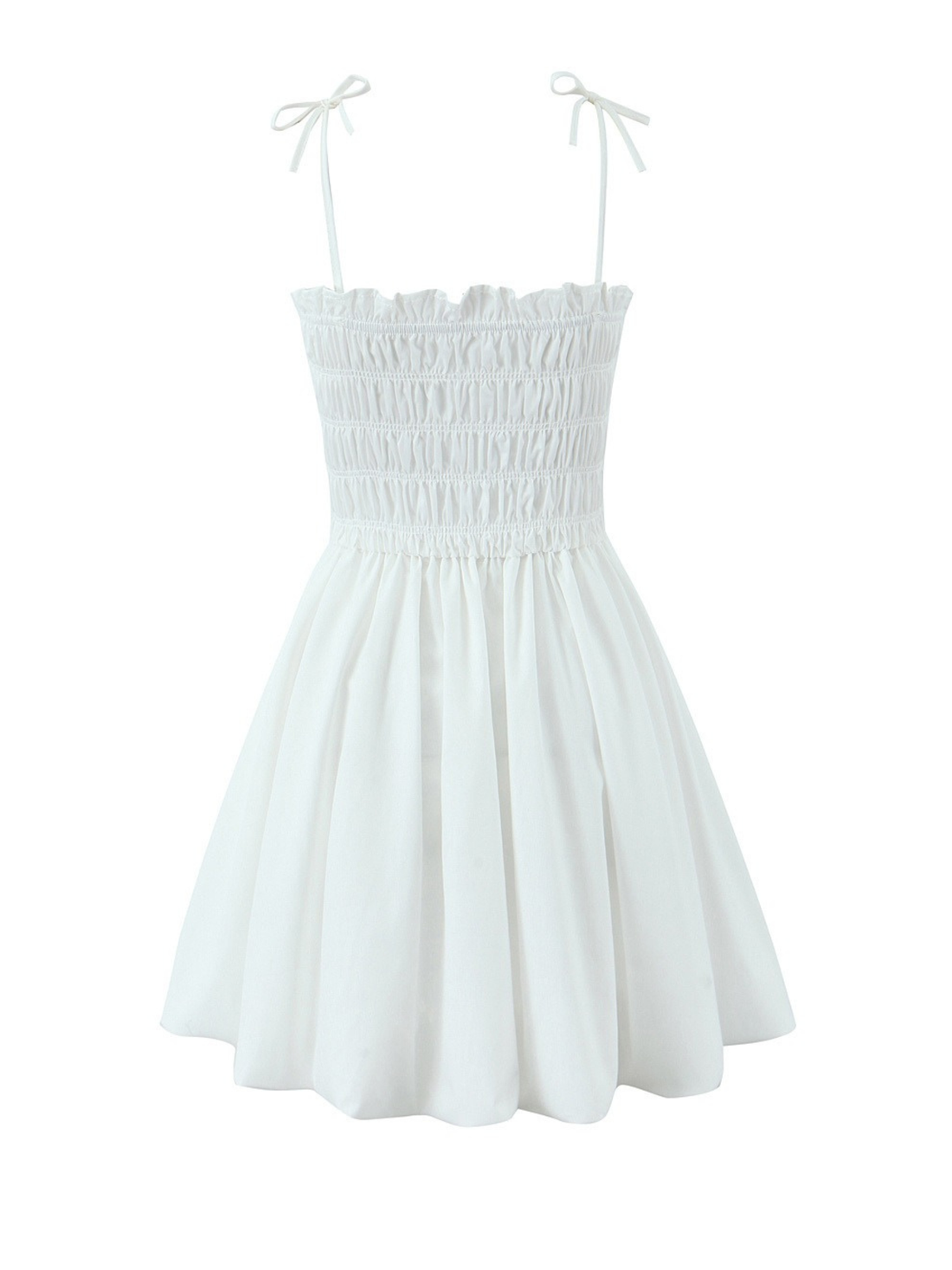 Esme Ruched Bow Mini Dress