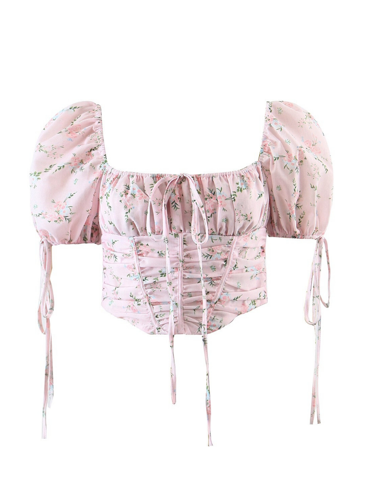 Adley Short Puff Sleeve Corset Top