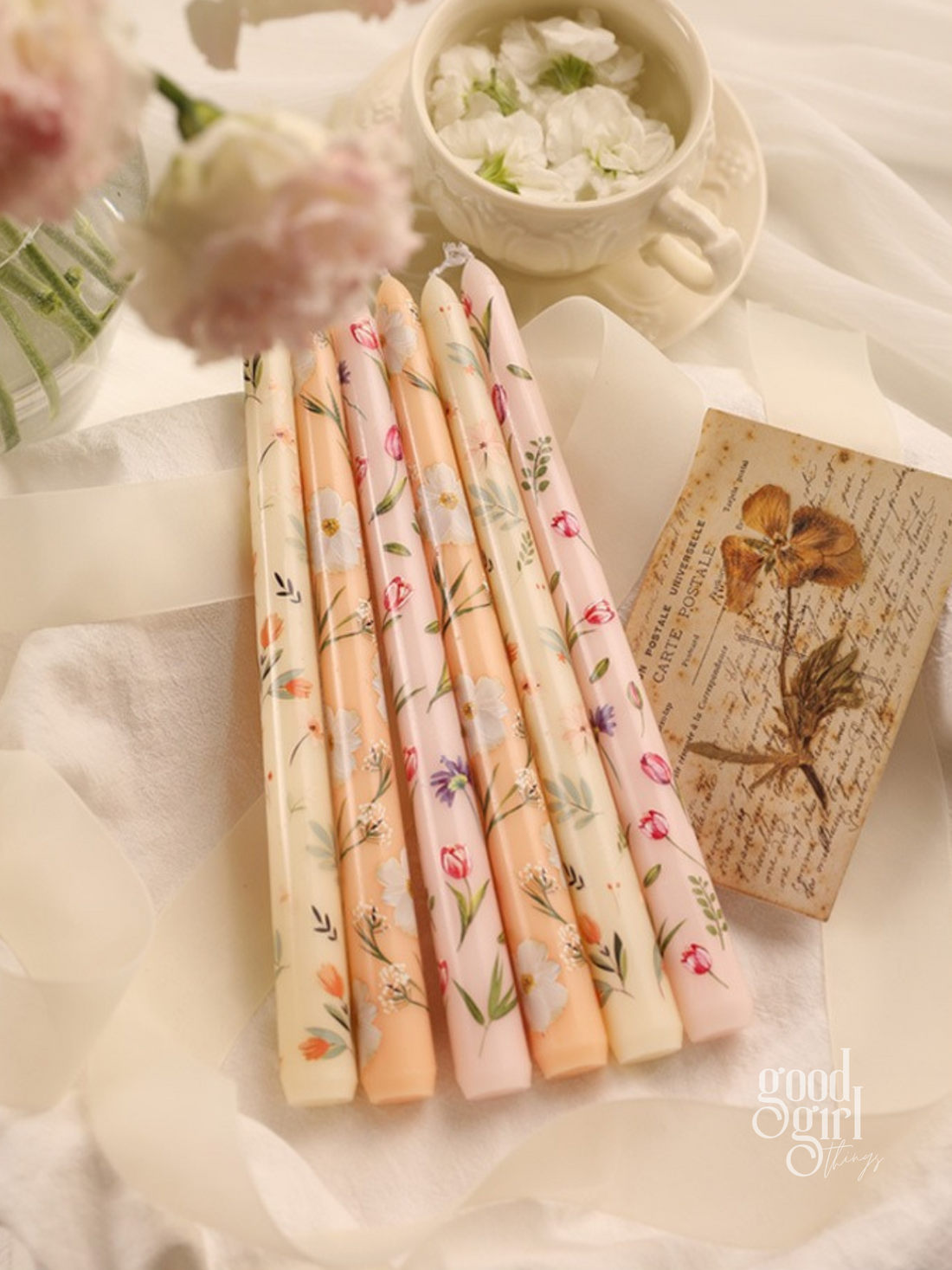 Lyra Pastel Garden Floral Candles