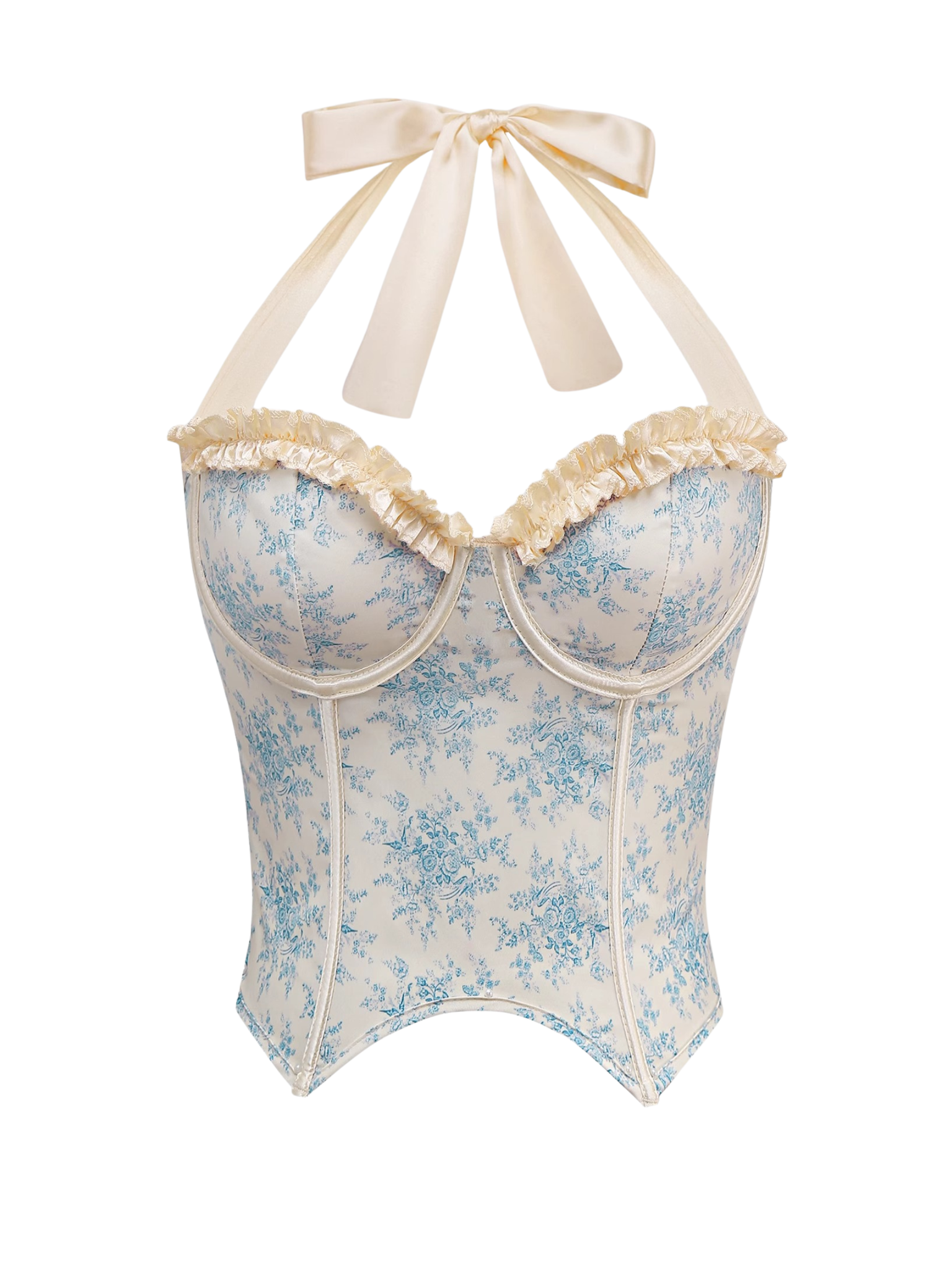 Ellamarie Printed Ruffle Corset Top