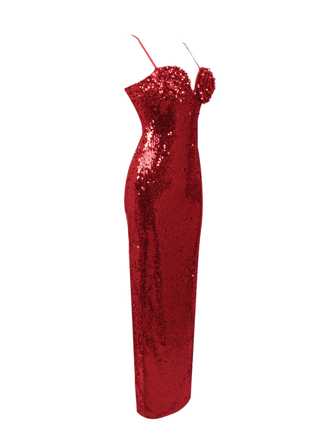 Cordelia Sequin Maxi Dress in Red