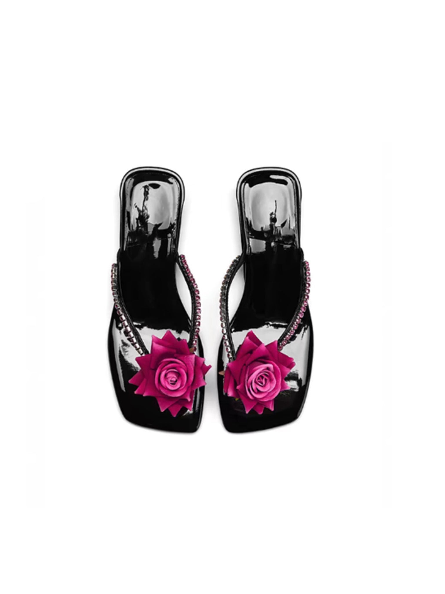 Dixie Floral Sandals in Black