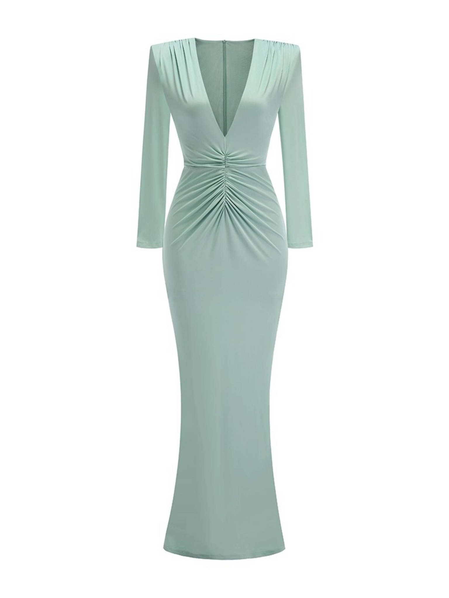 Mya Long Sleeve Ruched Maxi Gown
