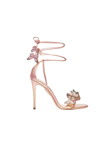 Eleina Butterfly Lace-Up Heels in Pink