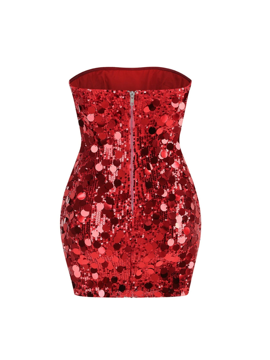 Tasia Sequin Mini Dress in Red