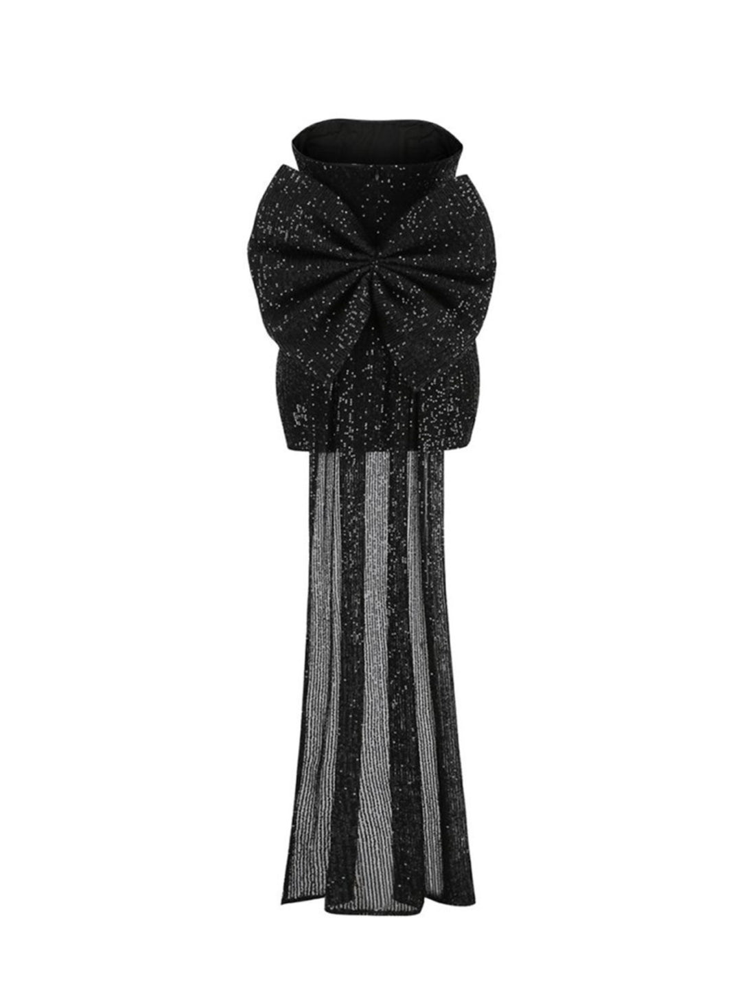 Lesly Sequin Bow Dress in Black